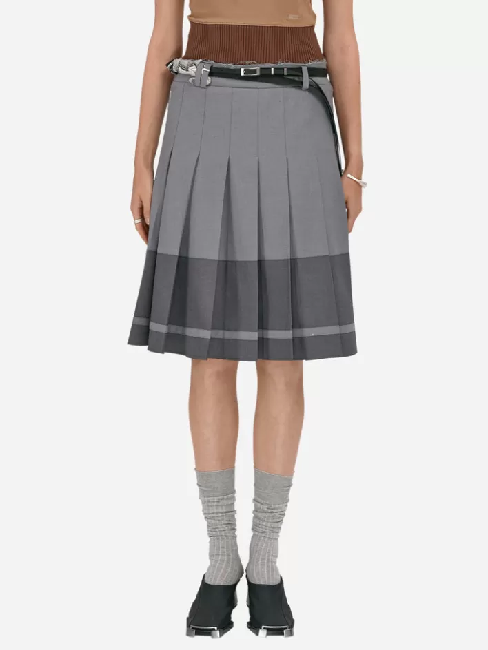 Flash Sale C2H4 007 - Schoolroom Pleated Skirt Solemn Gray