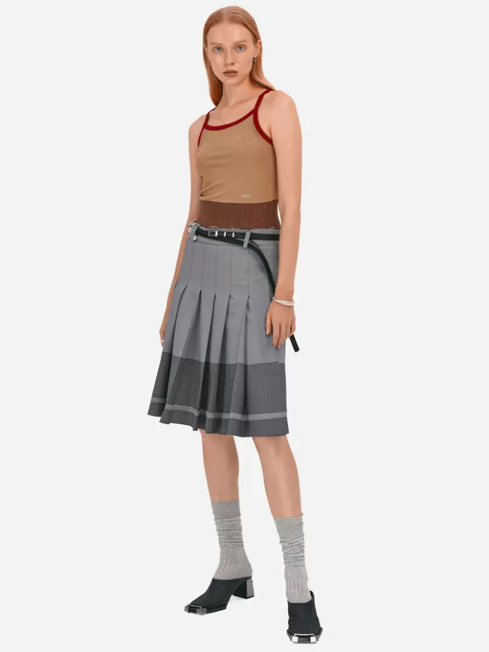 Flash Sale C2H4 007 - Schoolroom Pleated Skirt Solemn Gray