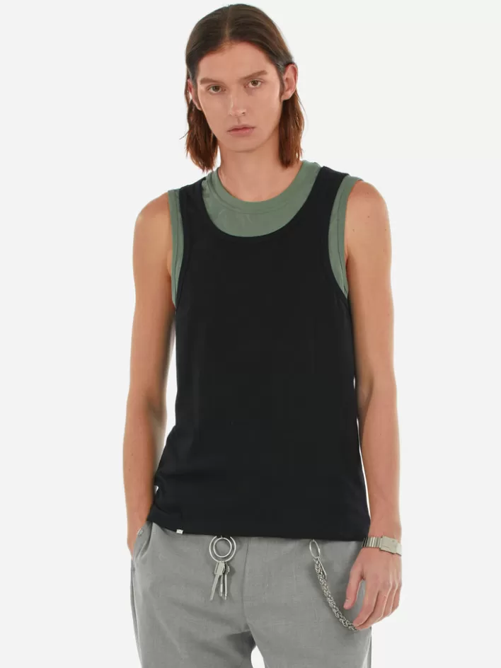 Sale C2H4 007 - Superimpose Tanktop Black&Green