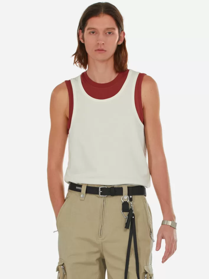 Outlet C2H4 007 - Superimpose Tanktop White&Red