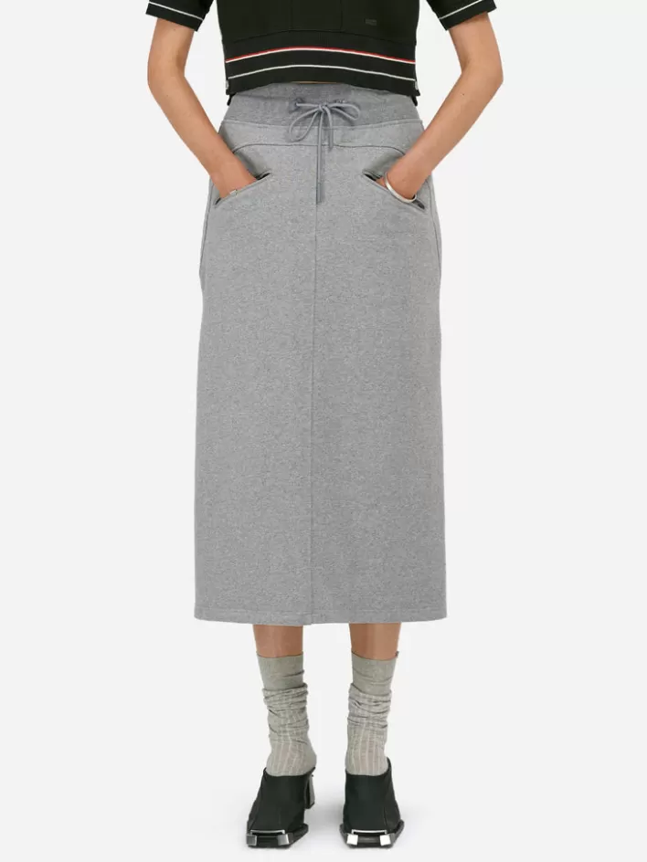 Fashion C2H4 007 - Sweat Midi Skirt Gray