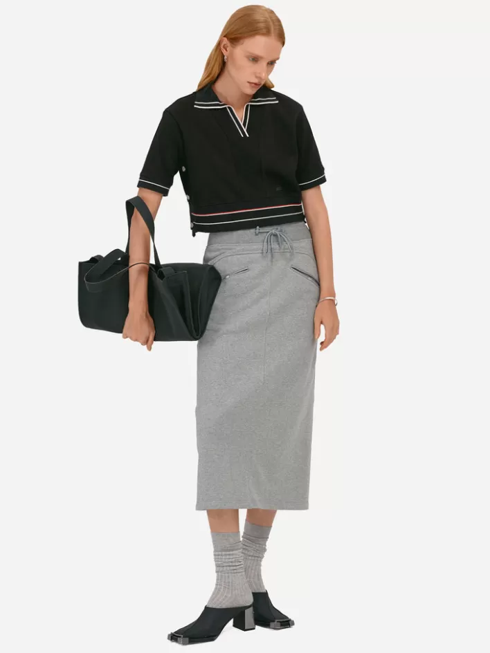 Fashion C2H4 007 - Sweat Midi Skirt Gray