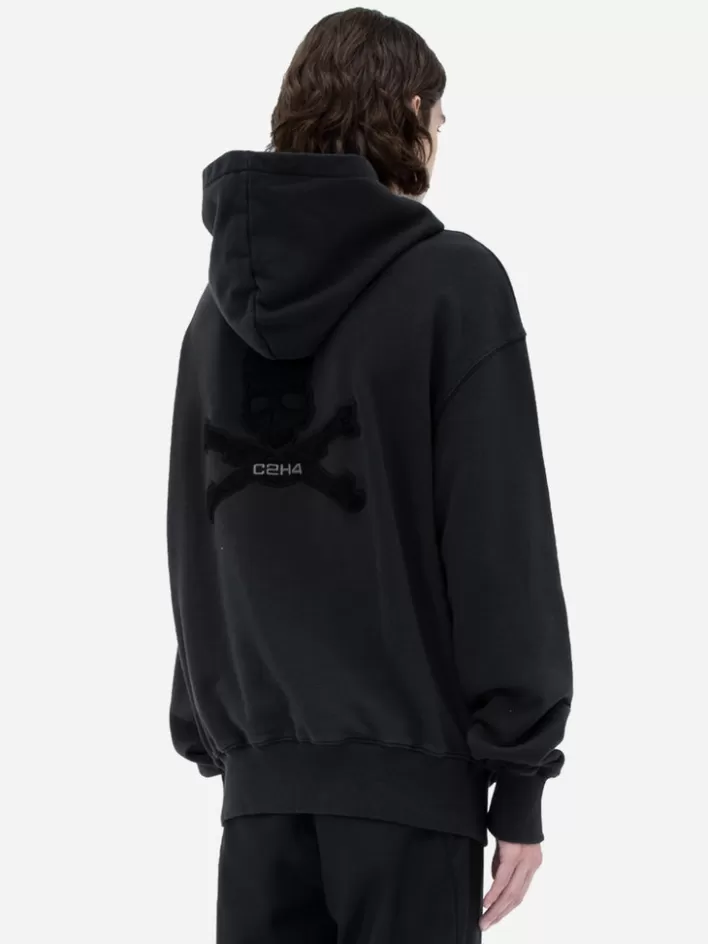 Best C2H4 ® X Mastermind Japan "C-Mastermind" Applique Logo Hoodie Black