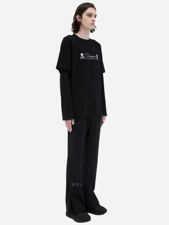 Flash Sale C2H4 ® X Mastermind Japan "C-Mastermind" Double Layer Glitter Powder Long Sleeve T-Shirt Black