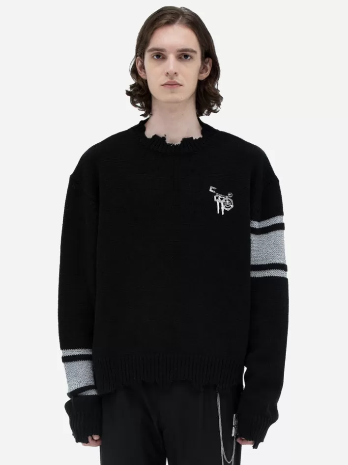 New C2H4 ® X Mastermind Japan "C-Mastermind" Reflective Knit Sweater Black