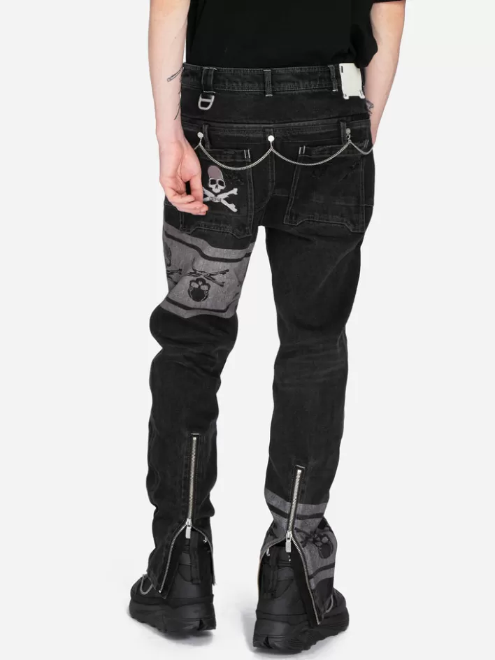 Cheap C2H4 ® X Mastermind Japan Double Waist Jeans Faded Black