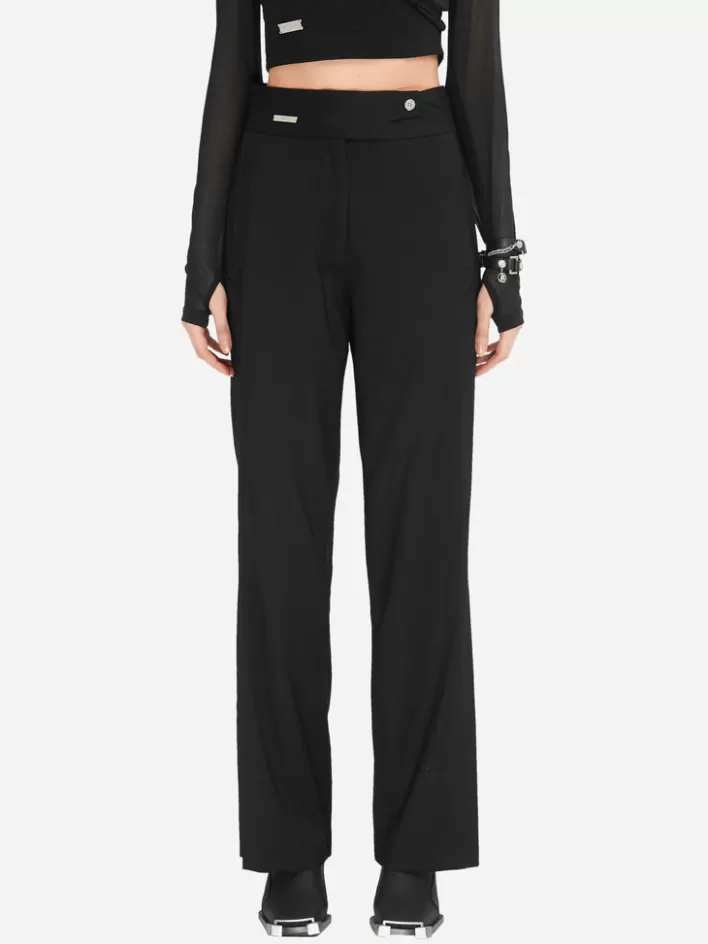 Flash Sale C2H4 Staff Uniform Circuit Line Shaping Tailored Trouser Black