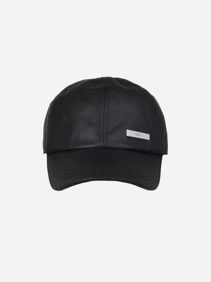 Online C2H4 Staff Uniform Crease Leather Cap Black