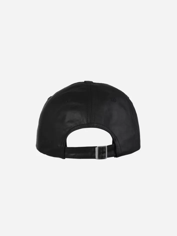 Online C2H4 Staff Uniform Crease Leather Cap Black