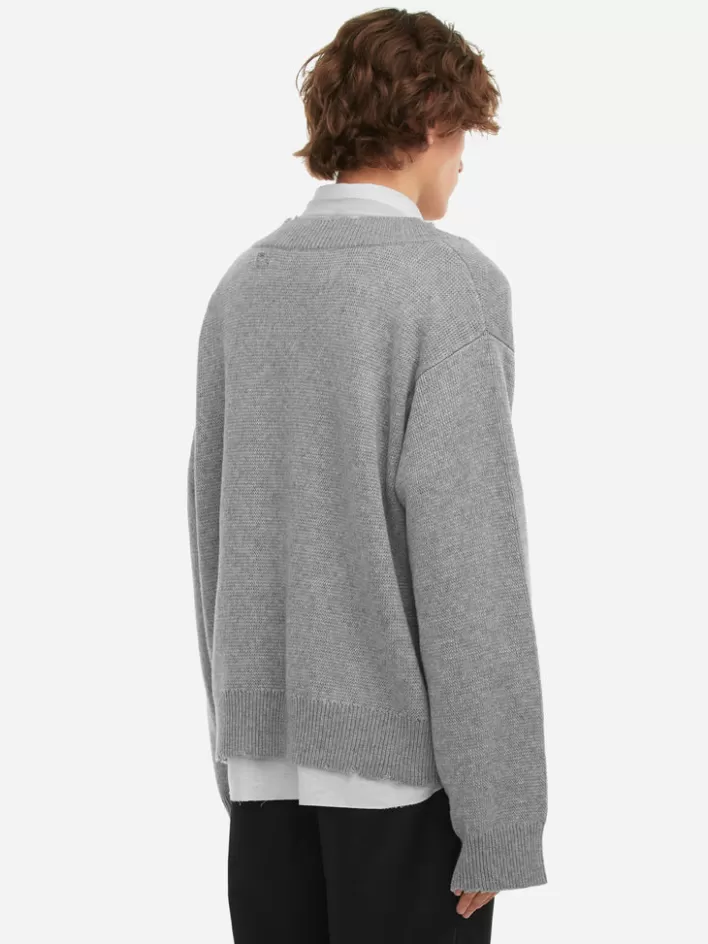 Best C2H4 Staff Uniform Layered V-Neck Sweater Gray