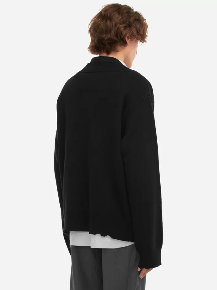 Discount C2H4 Staff Uniform Layered V-Neck Sweater Black