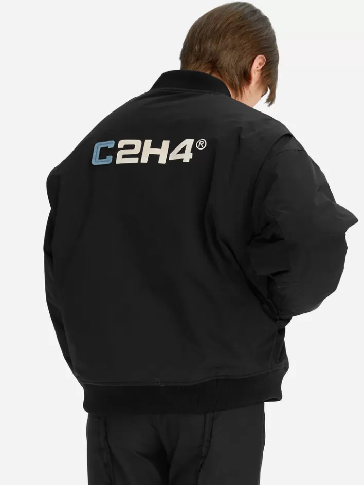 Fashion C2H4 Staff Uniform Logo Bomber Jacket Black