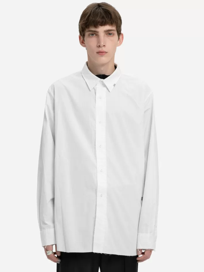 Shop C2H4 Staff Uniform Raw Edge Shirt White