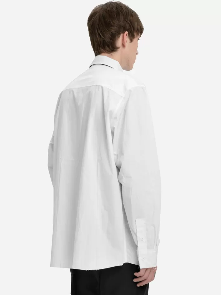 Shop C2H4 Staff Uniform Raw Edge Shirt White